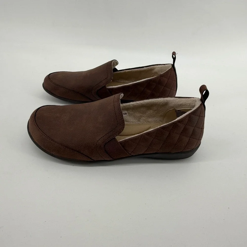 JSport by Jambu Lisa Brown Quilted Faux Fur‎  Slip On Shoes S5LSA34 Women 6.5